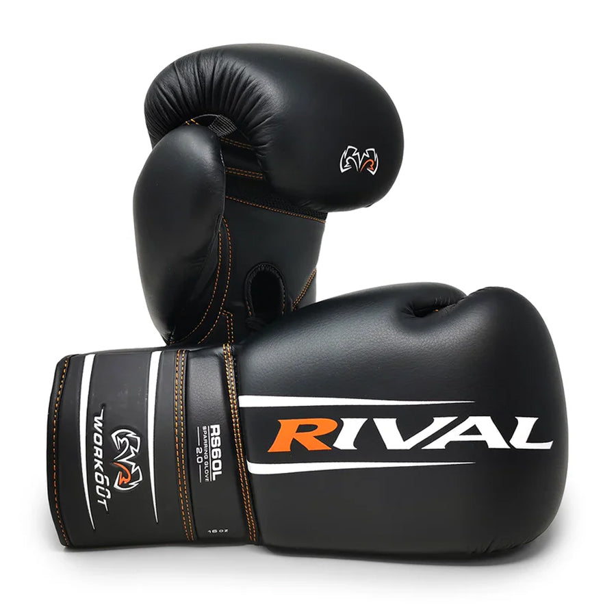 new RIVAL Boxing RS60 2.0 Workout Sparring Gloves, Lace-Up Closure, Molded Foam