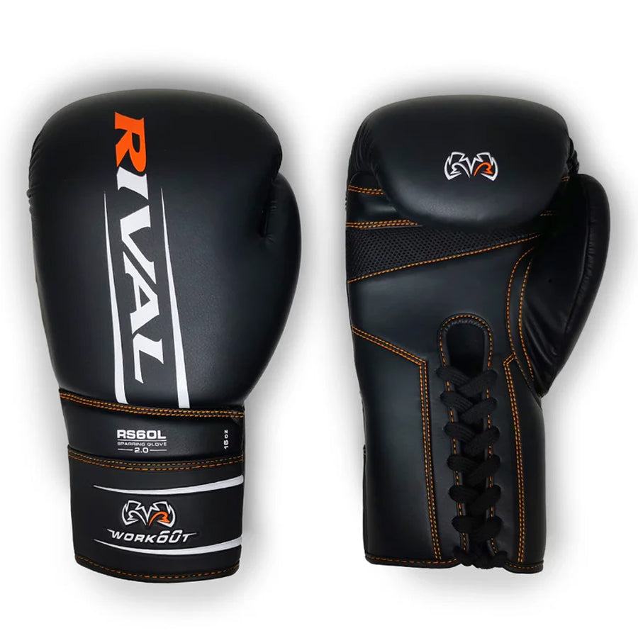 new RIVAL Boxing RS60 2.0 Workout Sparring Gloves, Lace-Up Closure, Molded Foam