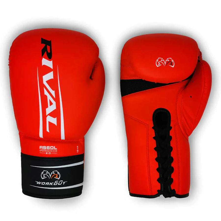 new RIVAL Boxing RS60 2.0 Workout Sparring Gloves, Lace-Up Closure, Molded Foam