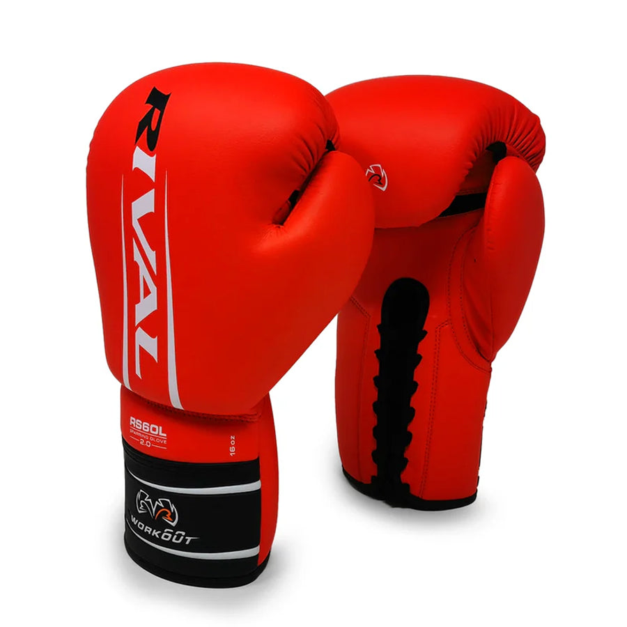 new RIVAL Boxing RS60 2.0 Workout Sparring Gloves, Lace-Up Closure, Molded Foam