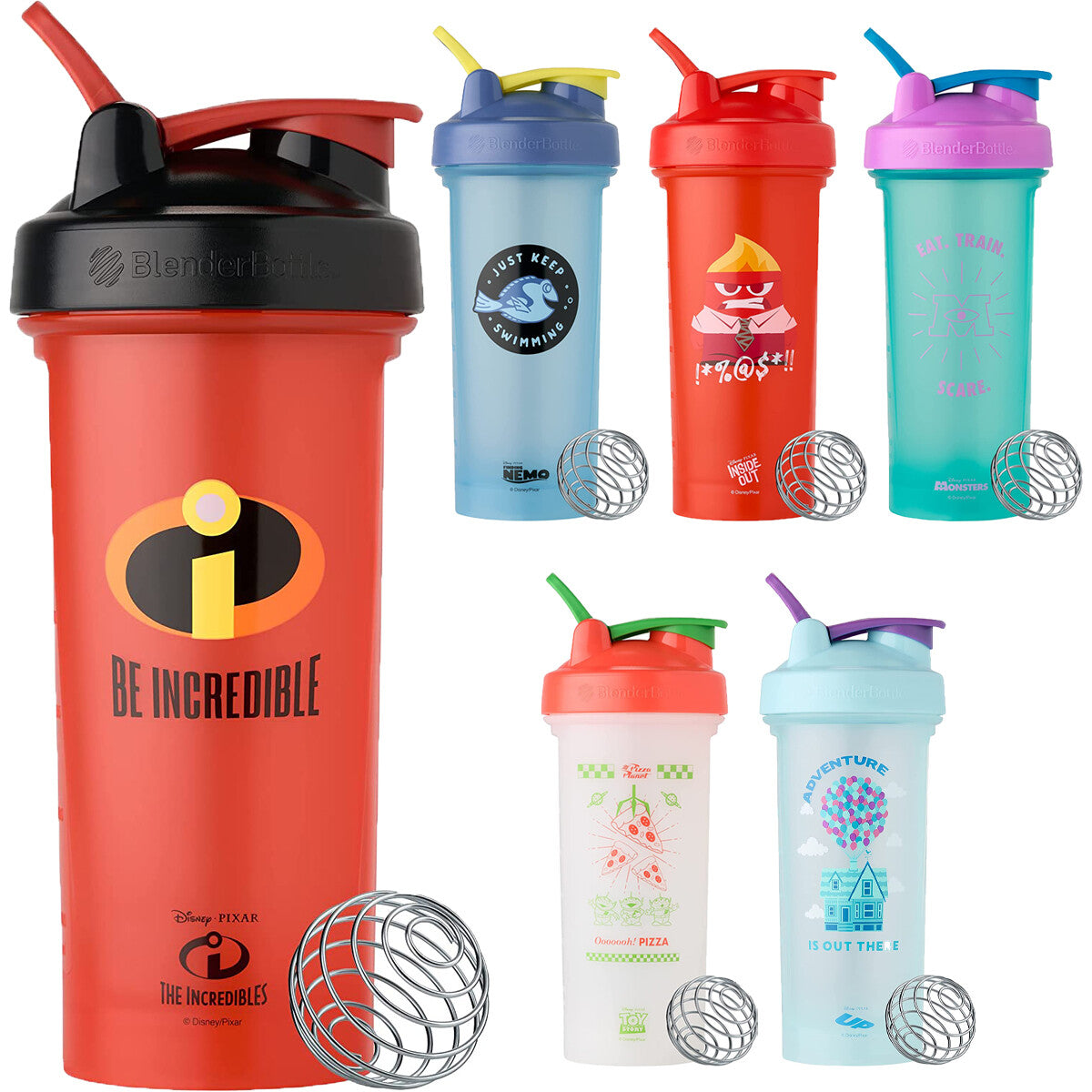 new Blender Bottle Classic 28 oz. Disney Pixar Shaker Mixer Cup with Loop Top