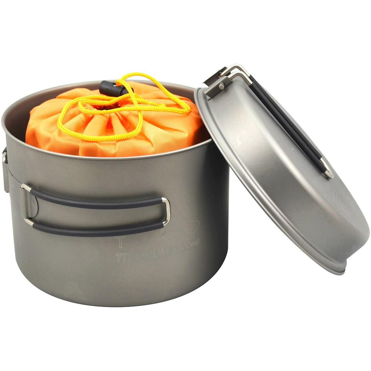 new TOAKS Titanium Outdoor Camping Cook Pot with Pan and Foldable Handles - 1600ml
