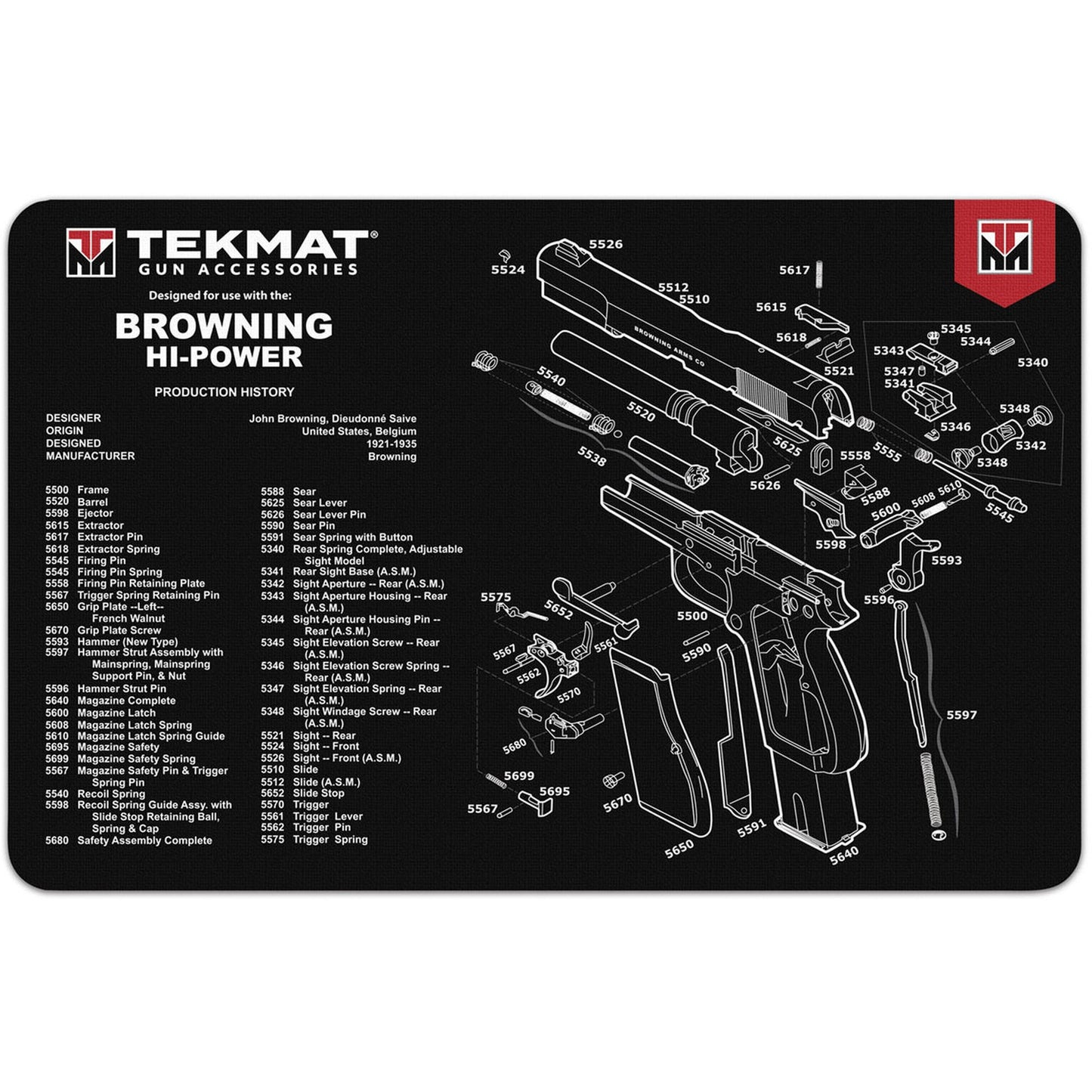 new TekMat Gun Cleaning Mat - 17" X 11" - Browning HI Power