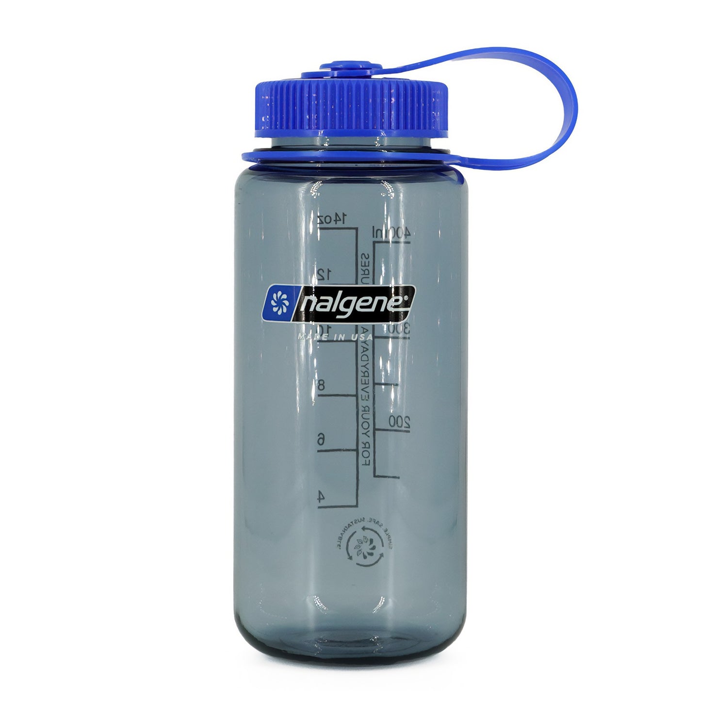 new Nalgene Sustain 16 oz. Tritan Wide Mouth Water Bottle - Gray/Blue