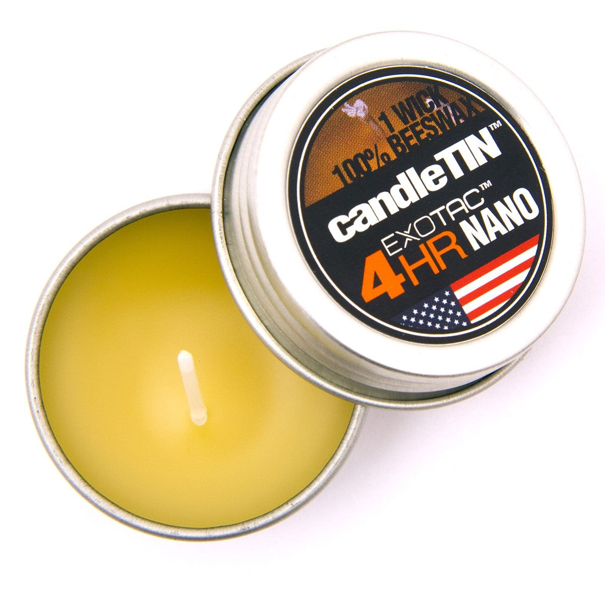 new Exotac CandleTIN Nano 1-Wick Emergency Survival Candle 3-Pack - Silver