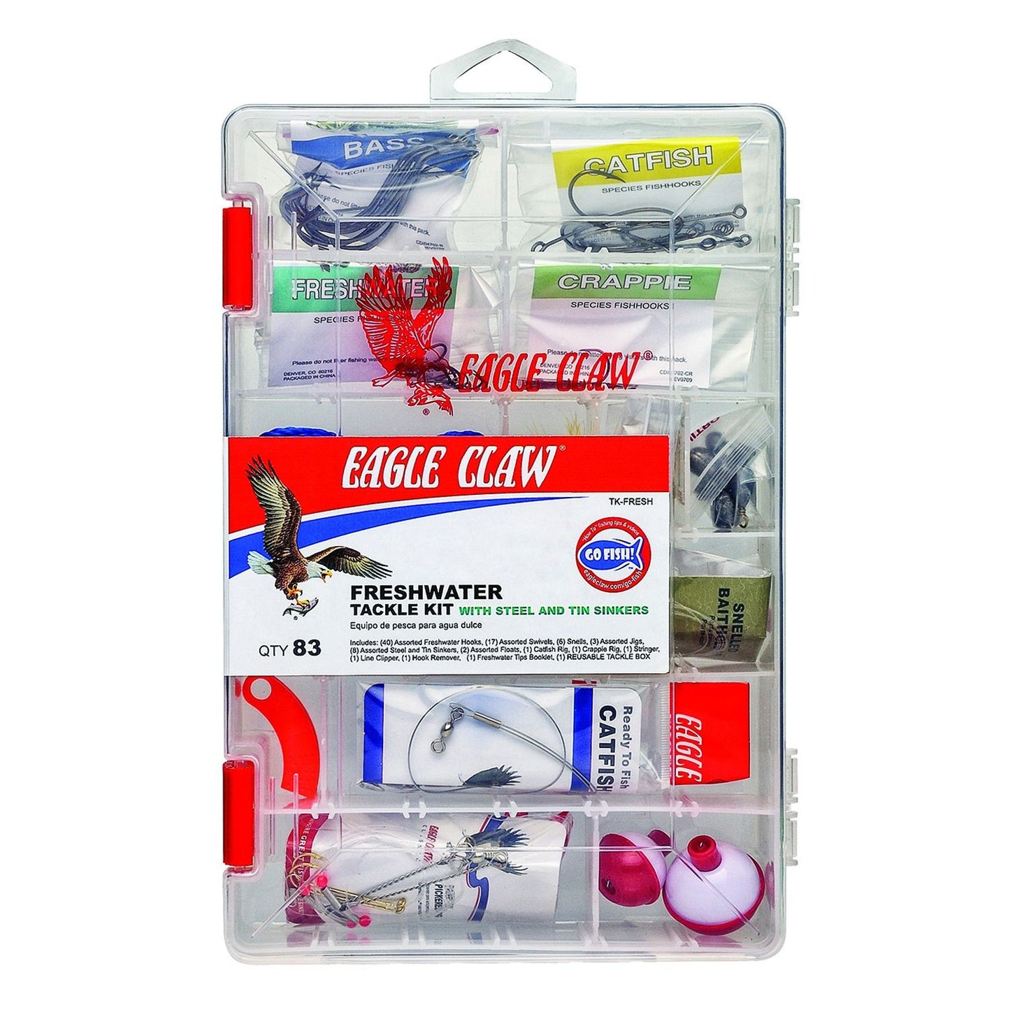 new Eagle Claw Freshwater Tackle Kit, 80 Piece