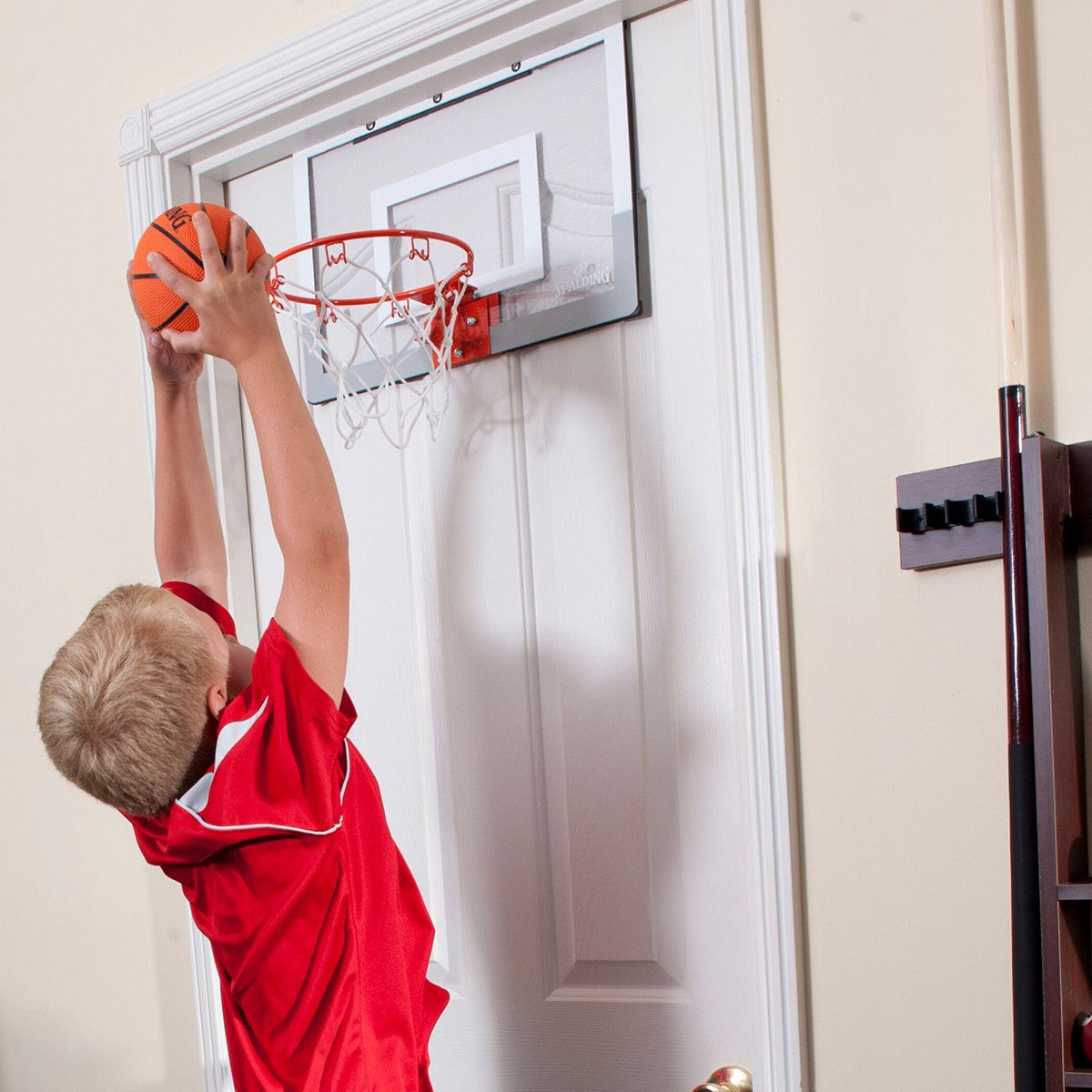 new Spalding Slam Jam Over-The-Door Mini Basketball Hoop - Clear