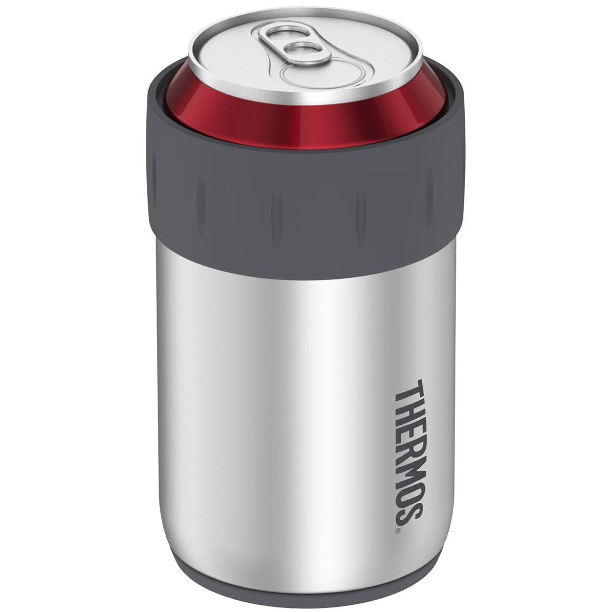 new Thermos 12 oz. Insulated Stainless Steel Beverage Can Insulator - Silver/Gray