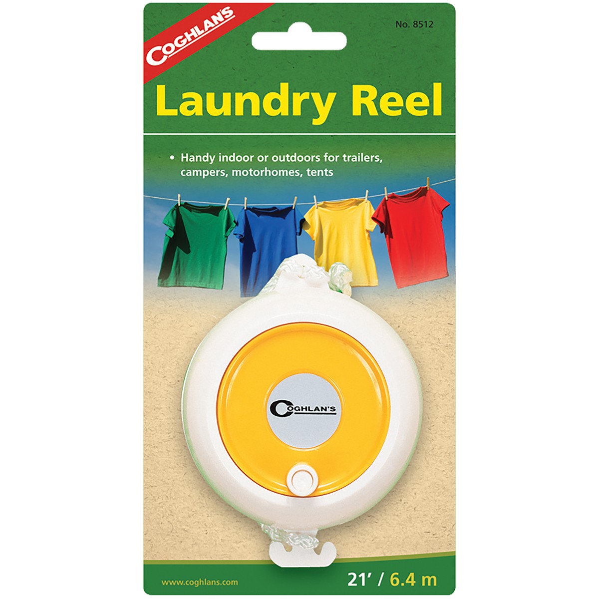 new Coghlan's Laundry Reel, 21' Portable Clothesline, Adjustable Nylon Clothes Line