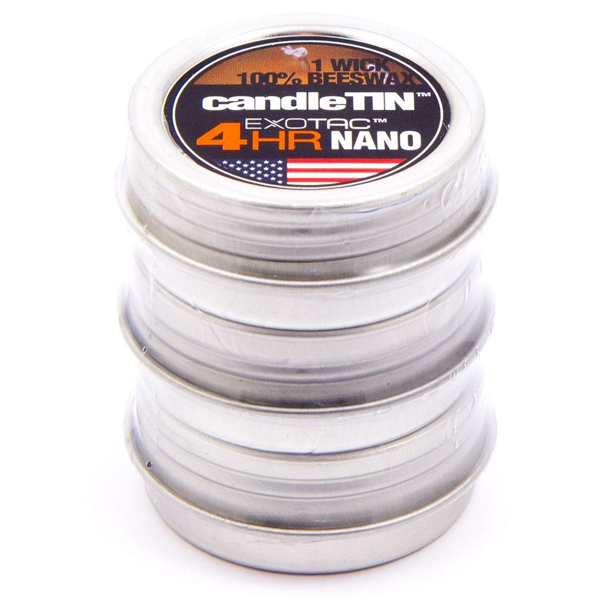 new Exotac CandleTIN Nano 1-Wick Emergency Survival Candle 3-Pack - Silver