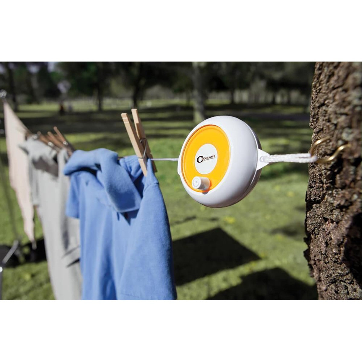 new Coghlan's Laundry Reel, 21' Portable Clothesline, Adjustable Nylon Clothes Line