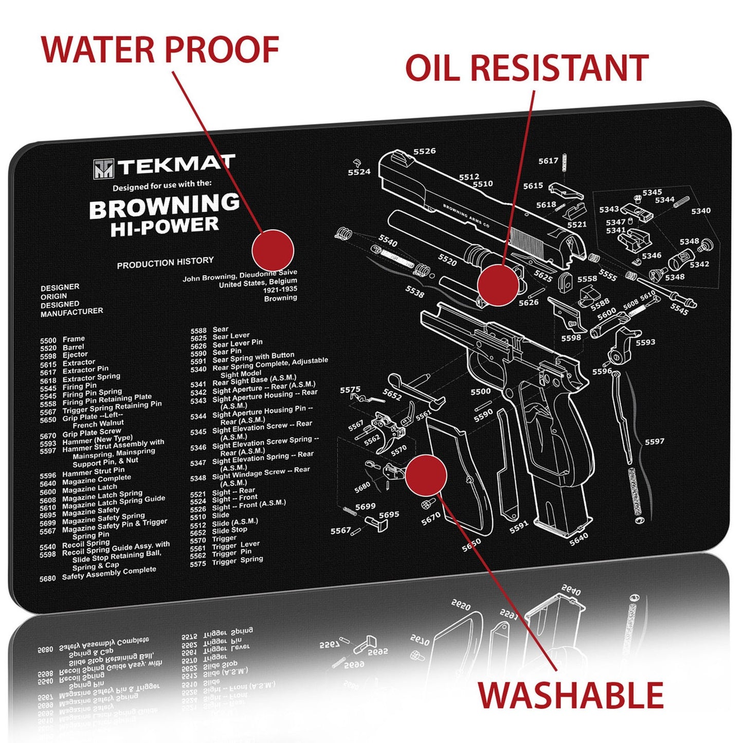 new TekMat Gun Cleaning Mat - 17" X 11" - Browning HI Power