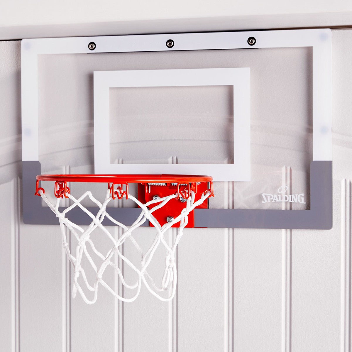 new Spalding Slam Jam Over-The-Door Mini Basketball Hoop - Clear