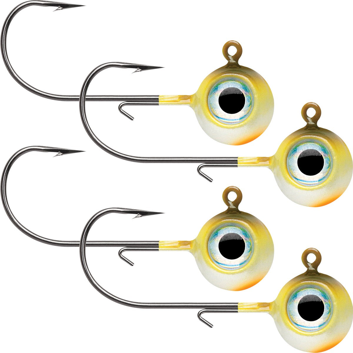 new VMC Neon Moon Eye Oz. 3D Holographic Jig - 4 Pack - Yellow Perch