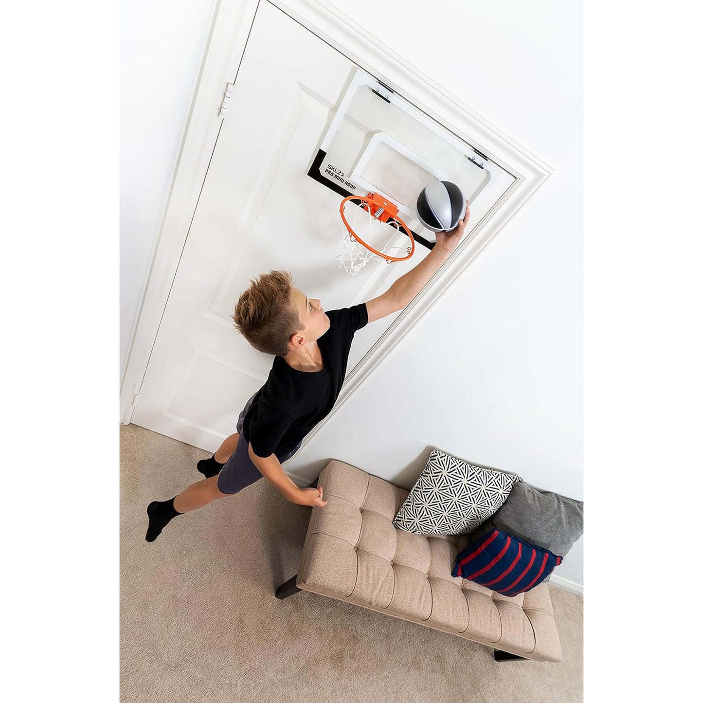 new SKLZ 5" Pro Mini Hoop Swish Foam Basketball - Black/Silver