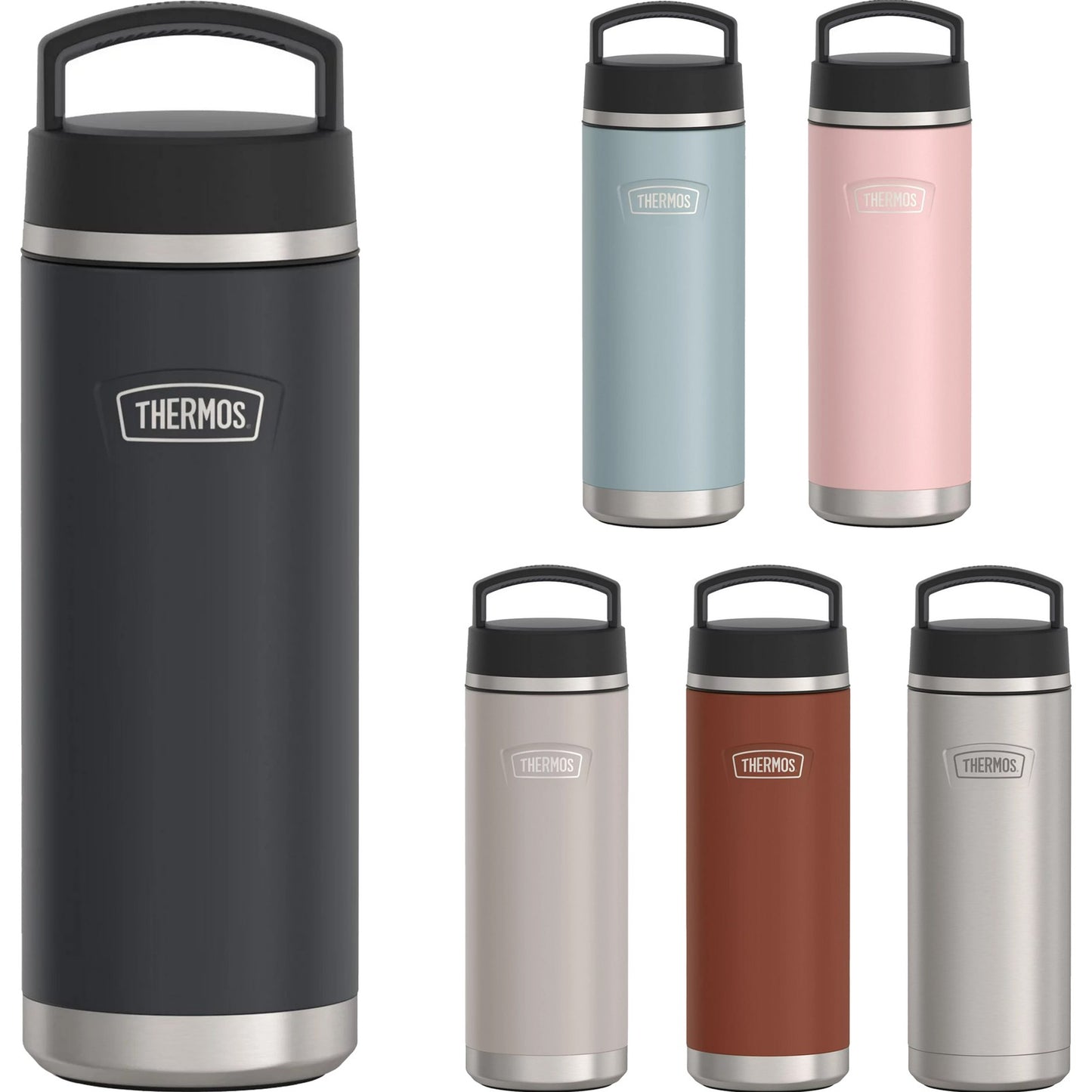 new Thermos 24 oz. Icon Insulated Stainless Steel Screw Top Water Bottle