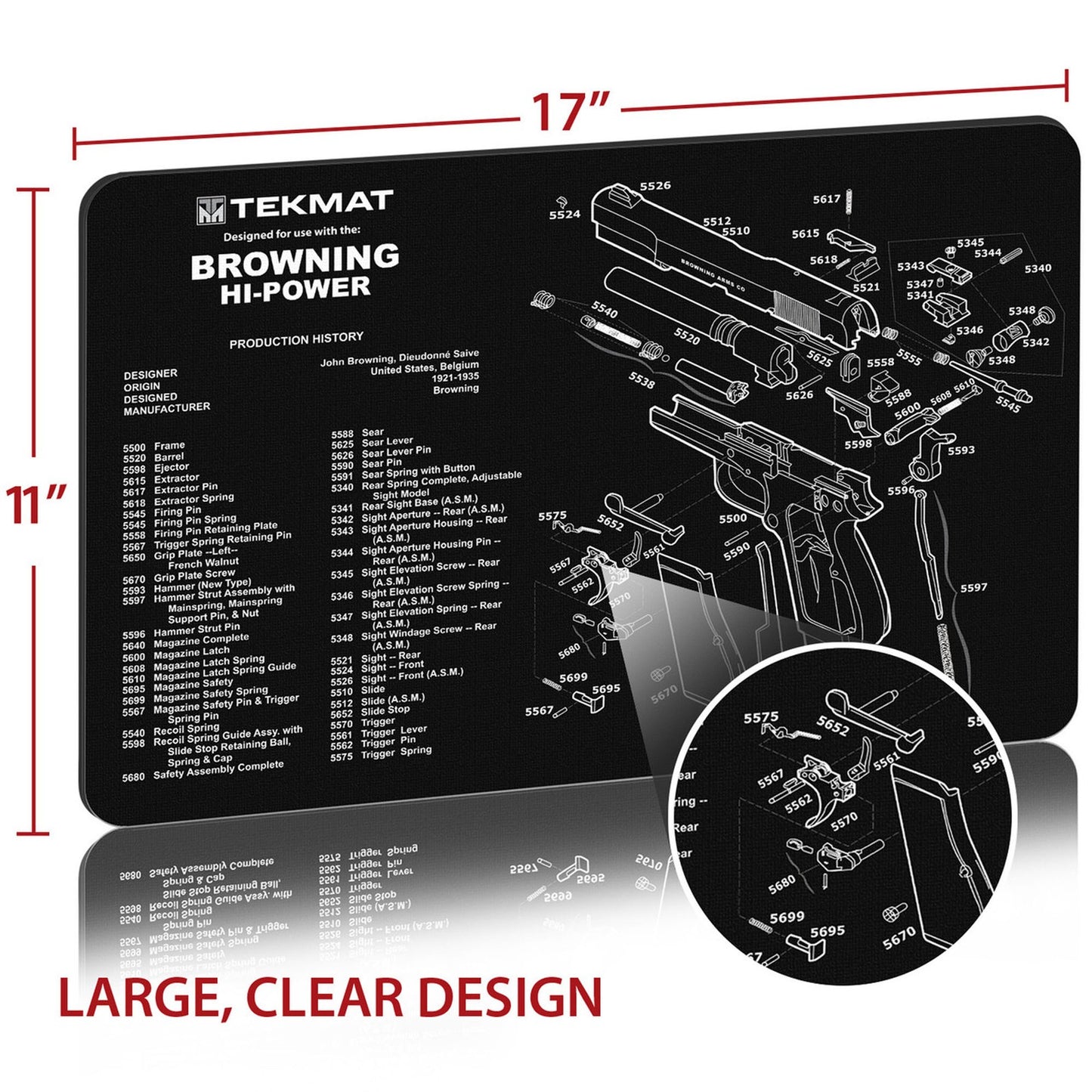 new TekMat Gun Cleaning Mat - 17" X 11" - Browning HI Power