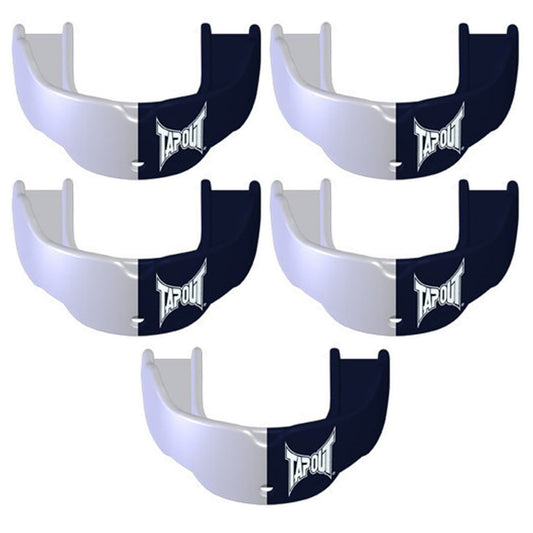 new Tapout Youth Protective Sports Mouthguard with Strap 5-Pack - Navy/White