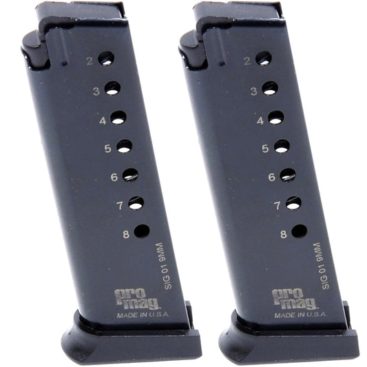 new ProMag (2 Pack) Sig Sauer P225 9mm, 8-Round Magazine, SIG 01, Blue Steel