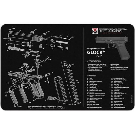 new TekMat Ultra Premium Gun Cleaning Mat - 20" X 15" - Glock Gen 5