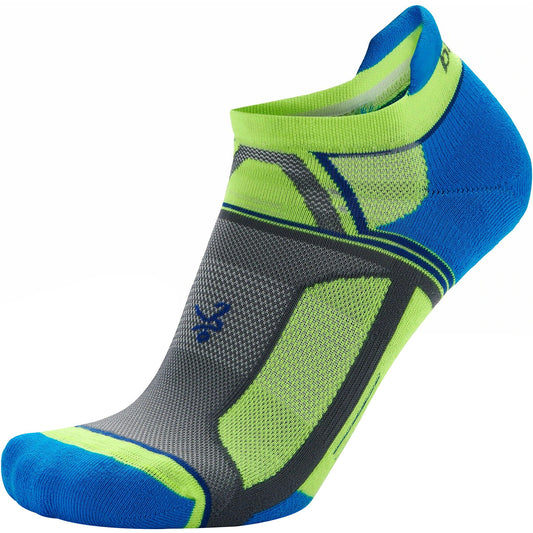 new Balega Hidden Contour Recycled No Show Running Socks - Ethereal Blue/Neon Lime