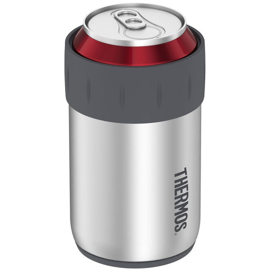 new Thermos 12 oz. Insulated Stainless Steel Beverage Can Insulator - Silver/Gray