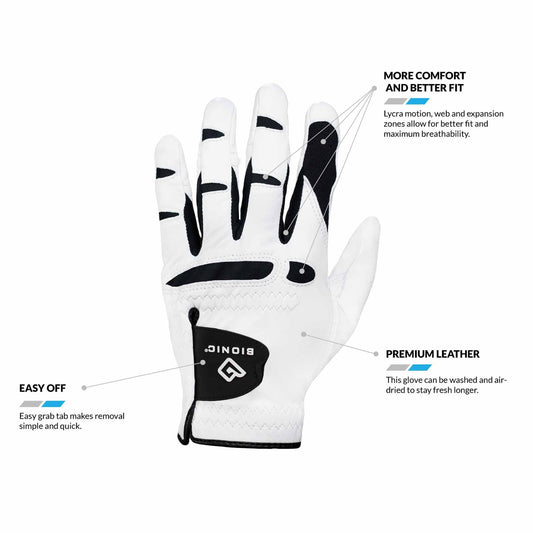 new Bionic Gloves Men's StableGrip 2.0 Golf - Left - Gray - Cadet