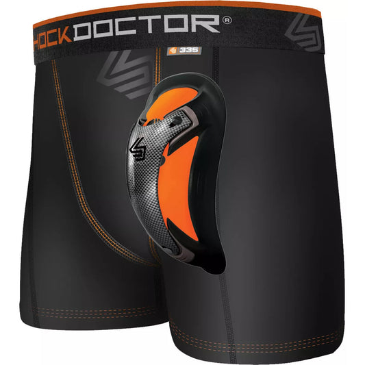 new Shock Doctor Ultra Pro Boxer Compression Shorts Ultra Carbon FlexCup - Black