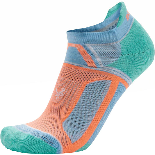 new Balega Hidden Contour Recycled No Show Running Socks - Aqua/Peach