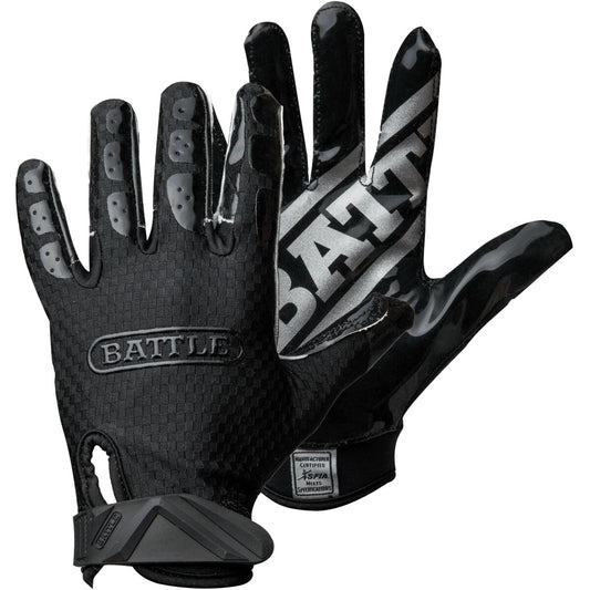 new Battle Sports Youth TripleThreat UltraTack Football Gloves - Black