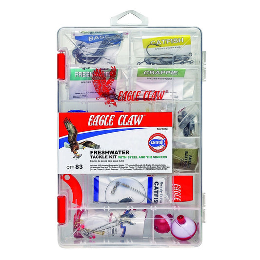 new Eagle Claw Freshwater Tackle Kit, 80 Piece