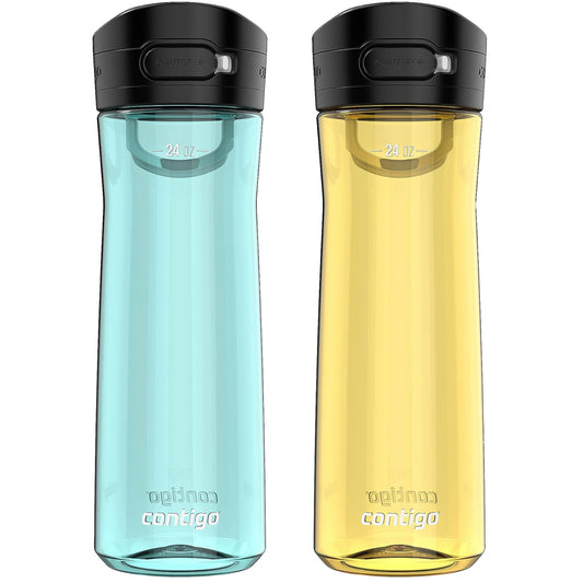new Contigo 24 oz. Jackson 2.0 Tritan Water Bottle 2-Pack - Jade Vine/Pineapple