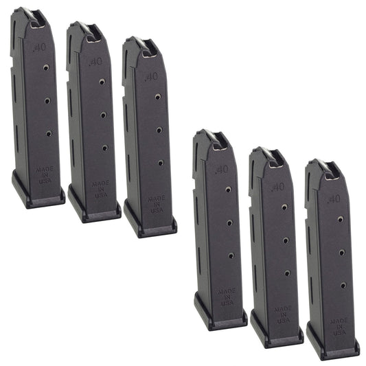 new ProMag (6 Pack) 10-Round Magazine for GLOCK Model 22, .40 S&W, GLK 15, Black