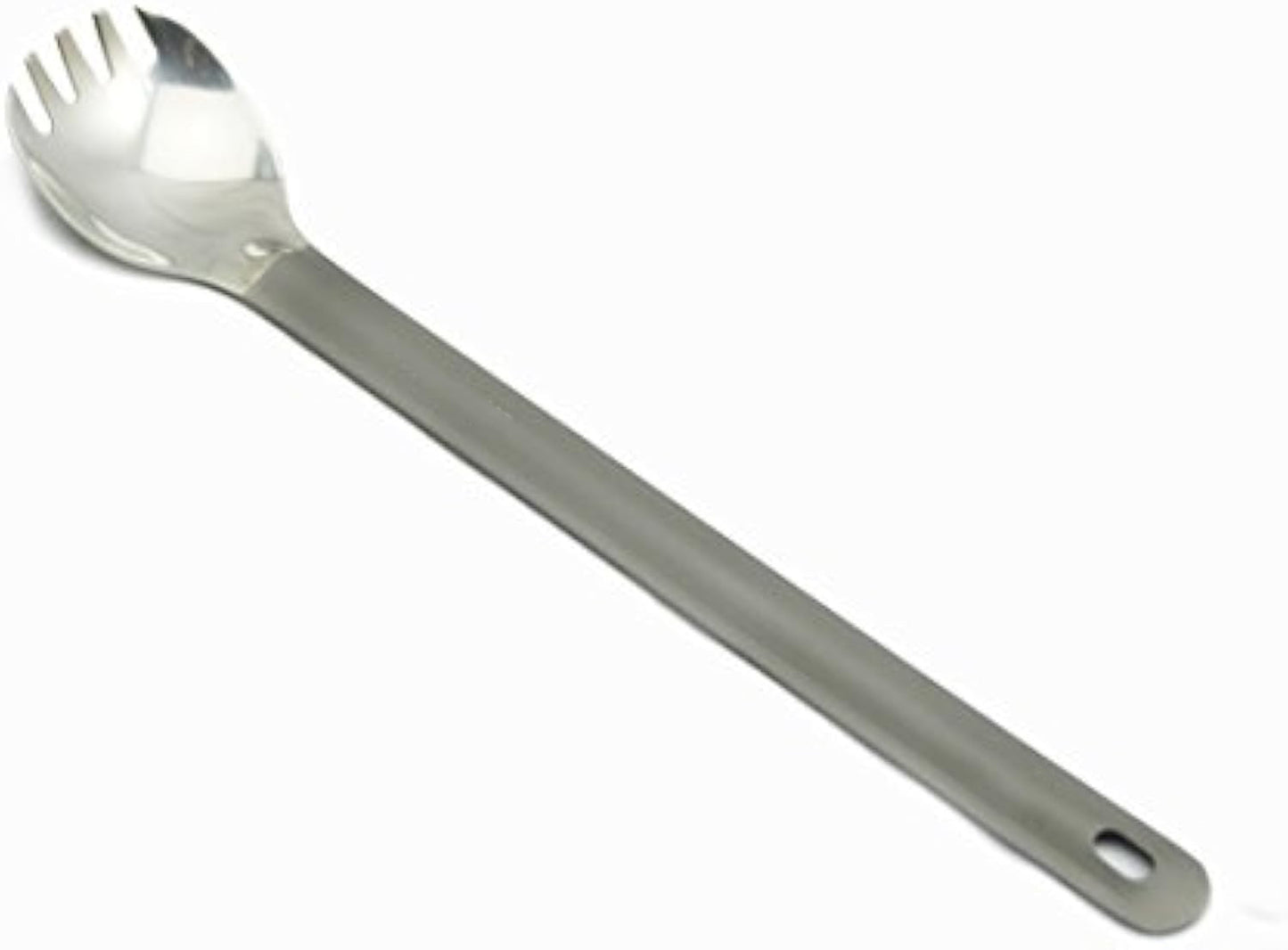 TAIDIANBAI  Titanium Long Handle Spork with Polished Bowl